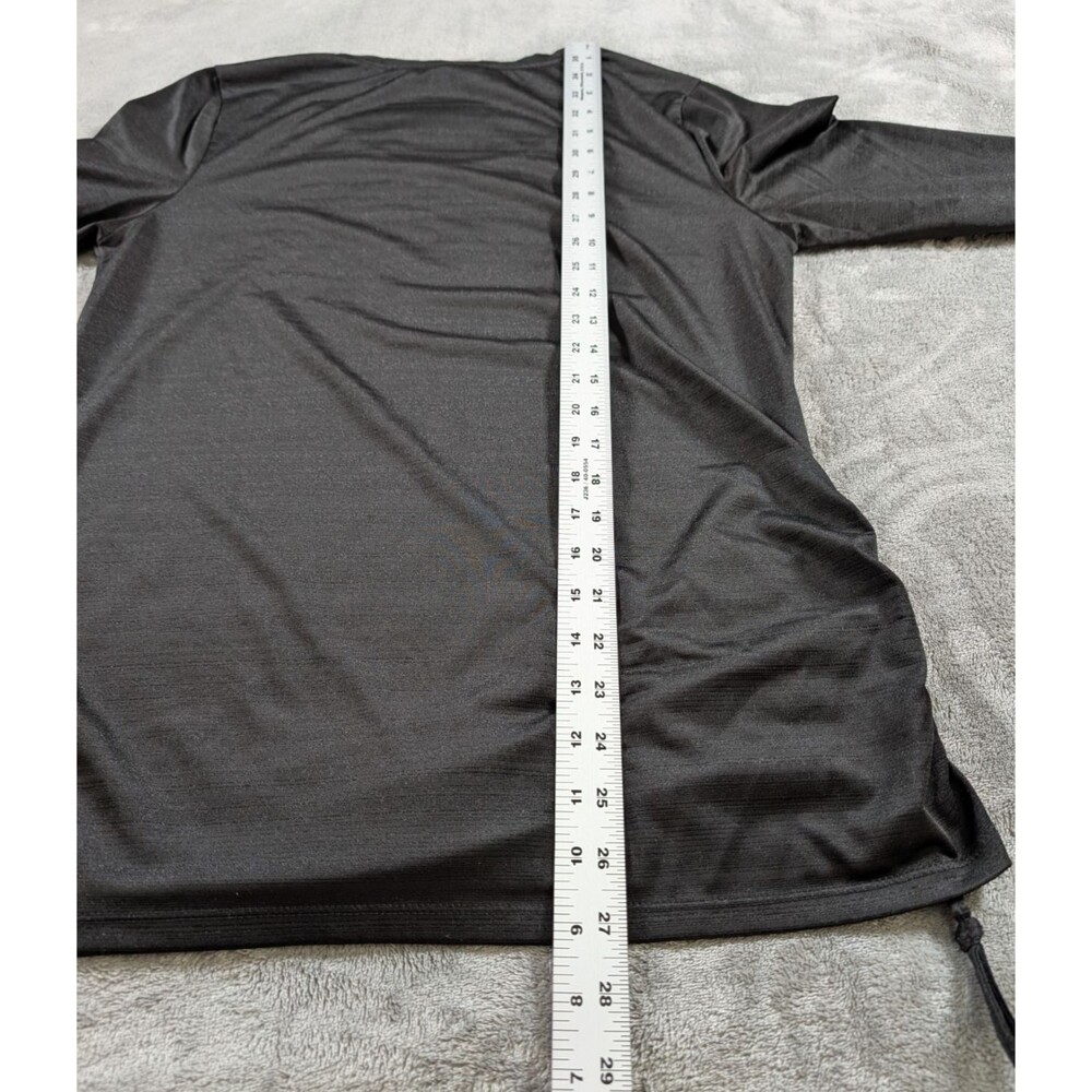 Danskin Now Top Womens L Black Long Sleeve Cinched Side Athleisure Pullover - Picture 7 of 7